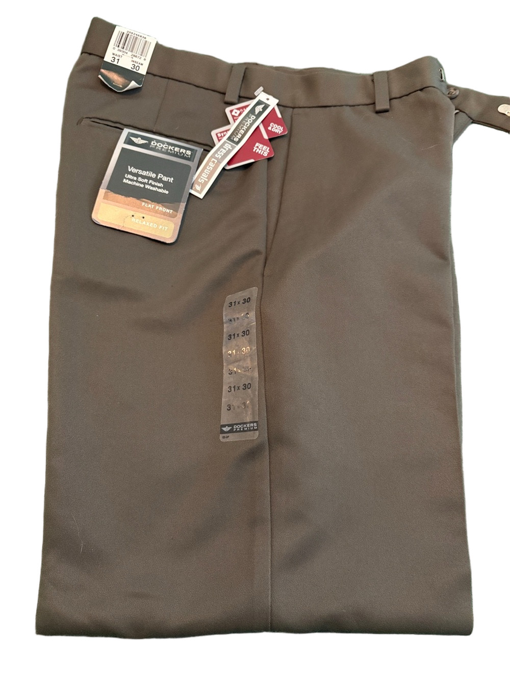 NWT Dockers Dress Casual Pants Greenish  Flat Front Relaxed Fit 31 x 30